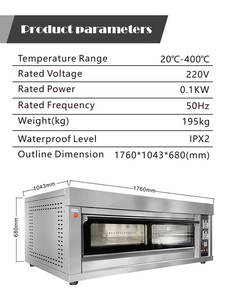 فرن كهربائي تجاري مزدوج الزجاج للمخابز من كومتيل، موقد غاز بـ 6 شعلات مع مقلاة عميقة بدون زيت - Product Image 3