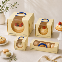 Boîtes à gâteaux en carton transparent avec fenêtre, gaufrage, pelliculage mat et paillettes pour gâteaux d'anniversaire et de mariage