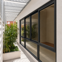 Fenêtres coulissantes étanches du sol au plafond à 3 rails, en aluminium et verre, résistantes au vent, pour villas, jardins et projets résidentiels