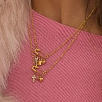 Collier DIY Aimgal en acier inoxydable 316L plaqué or 18 carats PVD, pendentif cœur et croix, inaltérable, étanche, bijoux pour fêtes à la plage