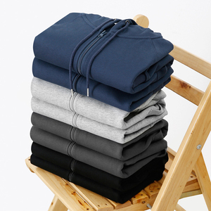 Sweat-shirts à capuche zippés personnalisés 320 g/m² en polyester et coton pour hommes, coupe régulière, poids lourd, collection automne, vente en gros - Product Image 4