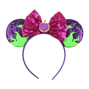 Diadema de Halloween múltiple para niños, diadema de fiesta de calabaza, diadema elegante con orejas de ratón, lazo para el pelo