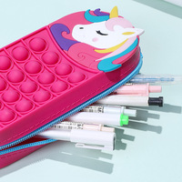 Trousse à crayons créative en silicone à bulles pour étudiants, en cuir et plastique, pour l'école primaire, idéale comme cadeau