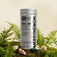 Flacon en aluminium personnalisable pour poudre probiotique avec bouchon métallique pour l'emballage de compléments alimentaires pour la santé digestive