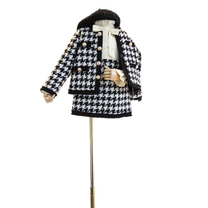 Conjunto de Ropa Infantil Elegante para Primavera/Otoño 2022, Chaqueta y Falda a Cuadros - Product Image 6