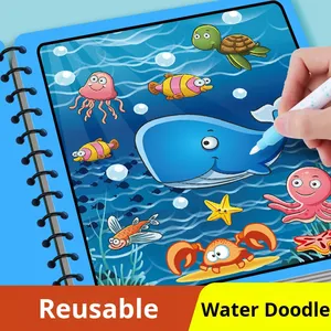 Gran oferta, libro mágico colorido para pintar con agua, libro para colorear reutilizable, libro de dibujo mágico con bolígrafo para niños - Product Image 6