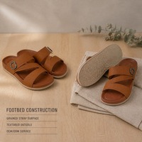 Sandales ouvertes pour hommes, style sportif, avec coussin d'air, souples, antidérapantes, confortables, rehaussantes - Vente en gros