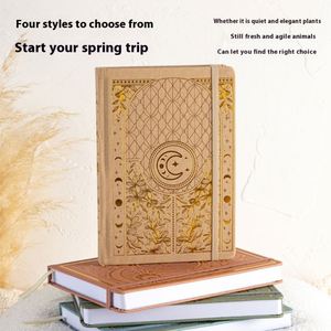 High Value Bronzing Cover <b>A5</b> <b>Notebook</b> 160g Thickened Dot Matrix Inner Page Spring Letter Series Printed Style Thread Sewing Gift - Product Image 4