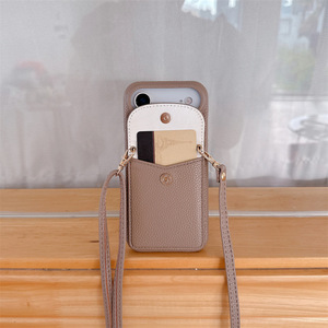 Étui de téléphone portable de portefeuille de sangle de collier de croix de poche de carte en cuir de luxe pour l'iPhone 17 Pro Max - Product Image 4