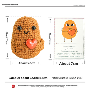 Adorno de Maceta con Patata de Expresión Divertida de Jinhua, Muñeco de Patata Tejido a Crochet, Planta de Energía Positiva Tejida en Algodón - Product Image 4