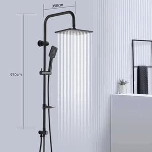 Leelongs usine en acier inoxydable salle de bain luminaire de douche montage mural ensemble complet de robinet noir mat ensemble de douche pour salle de bain - Product Image 3