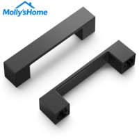 Poignée de meuble contemporaine en alliage d'aluminium noir mat de 3 pouces (76 mm) pour comptoir et porte de placard de cuisine