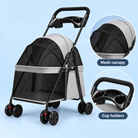 Poussette pliable légère en métal Zheng Xin pour chats et petits chiens - Modèle G09, chariot pour les sorties