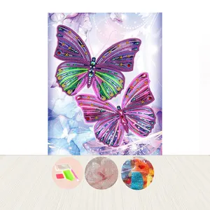 Crystal Creations Hotselling 5D Diy Butterfly Mosaic Bead Diamond Painting Glow in the Dark