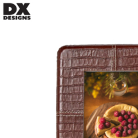 DX DESIGNS Bingkai Foto Kulit PU Tekstur Buaya Alas MDF 4x6 5x7 8x10 Inci Bingkai Gambar Dekoratif Meja Jahitan