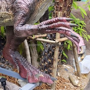 Équipement d'attraction de fête foraine, dinosaures animatroniques Velociraptor grandeur nature réalistes et automatiques pour parc - Product Image 3