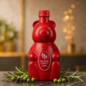 Bouteille en verre fantaisie en forme d'ours pour spiritueux, vodka, <span class=keywords><strong>gin</strong></span>, 350 ml, bouteille de liqueur en verre personnalisée à base lourde en forme d'animal, vente en gros - Product Image 1