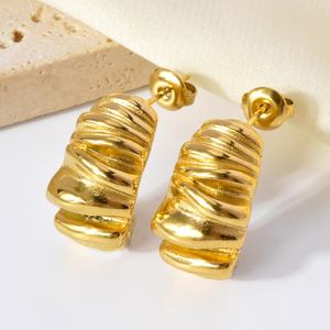 Pendientes de Acero Inoxidable Antideslustre, Chapados en Oro, Modernos y Unisex - Product Image 4