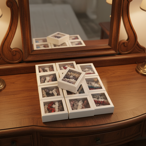 Set Aksesoris Rambut Wanita 100% Sutra, Scrunchie Bunga Elastis Pink Mulberry Ukuran Besar yang Dapat Disesuaikan, Ikat Rambut Cetak Vintage - Product Image 3