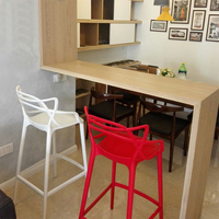 Tabourets de bar en plastique minimalistes européens en gros – Design moderne pour hôtels, extérieur et sous-sols – Îlot de cuisine commercial
