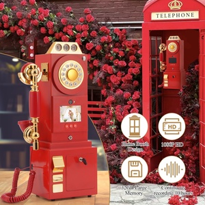 Trắng đen đỏ màu video âm thanh lưu bút cổ điện thoại trả tiền 1080p Video khách cuốn sách cổ điển đám cưới sinh nhật bên phổ biến điện thoại - Product Image 3