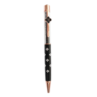 Stylo bille en métal avec logo personnalisé, motif trèfle à quatre feuilles, tube floral, design en cristal, pointe de 1,0 mm, écriture fluide, cadeau promotionnel