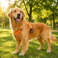 Harnais réfléchissant pour chien avec poignée supérieure, réglable, en maille souple, anti-traction, pour chiens de taille moyenne à grande, pour la promenade et l'entraînement en extérieur