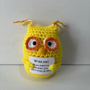 Nuova patata positiva fatta a mano Inspirational Crochet bambola a maglia supporto emotivo simpatico gufo positivo - Product Image 5