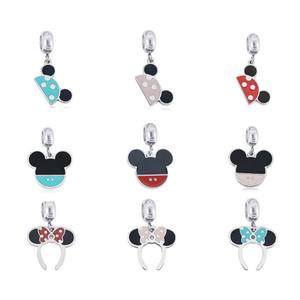 Nouveau micro clé souris mignon nouvelle mode charmes printemps <span class=keywords><strong>2022</strong></span> charme en acier inoxydable charme perles pendentifs - Product Image 1
