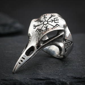 European Style <b>Titanium</b> Steel Bird Beak <b>Ring</b> Silver Men's Punk Animal Retro Jewelry Gift Made in Dongguan - Product Image 2