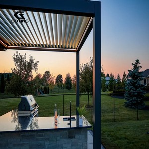 Pergola bioclimatique en aluminium imperméable OEM 3x3, 3x4, 4x4, 6x4m, avec toit à lames orientables en aluminium - Product Image 2