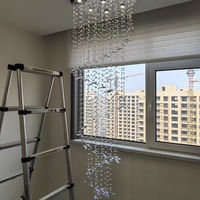 Nouveau lustre papillon personnalisé Plafonnier LED en cristal pour salon duplex Escalier Suspension de luxe