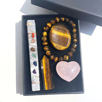 Bracelet en cristal naturel Jingfa en gros, améthyste, quartz rose, avec boîte cadeau en forme de cœur pour offrir