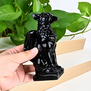 Oferta Especial: Escultura de Pájaro en Obsidiana Negra, Cristal Natural Tallado, para Feng Shui y Reiki, Elegante Escultura Animal - Product Image 6