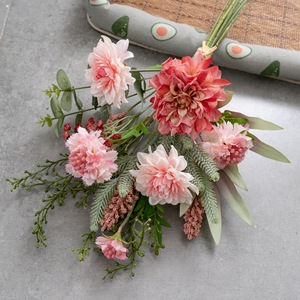 Bouquet de fleurs artificielles Travelogue, fleurs en plastique tissées roses, décoration murale pour la maison, CF02140 - Product Image 3