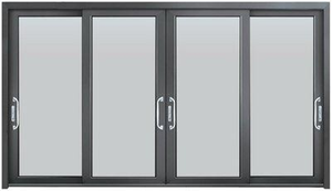 Aluminium Heavy Duty Big Panel <b>Sliding</b> <b>Door</b> Entrance <b>Doors</b> Residential <b>Doors</b> Wooden Grain Glass Graphic Design Stainless Steel - Product Image 5