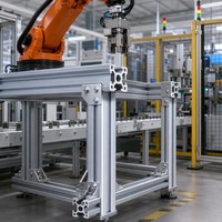 Profilé en aluminium 6063-T5 à rainures en T 4040, extrusion industrielle, anodisé argenté, haute rigidité structurelle, structure modulaire pour