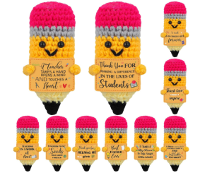Poupée en peluche crochetée Positive Energy Kawaii, jouet pendentif pour la Fête des Enseignants et les cadeaux de remise des diplômes - Product Image 4