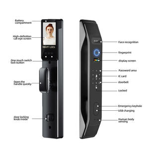 Serrure de porte intelligente de luxe <span class=keywords><strong>pour</strong></span> la maison avec caméra, reconnaissance faciale 3D, biométrie, empreinte digitale, <span class=keywords><strong>interphone</strong></span> Wi-Fi et compatible Tuya TTLock - Product Image 2