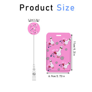 In stock <b>briefcase</b>, goose-shaped ID card retractable badge roll, round epoxy easy-pull keychain, card holder, UV printed. - Product Image 3
