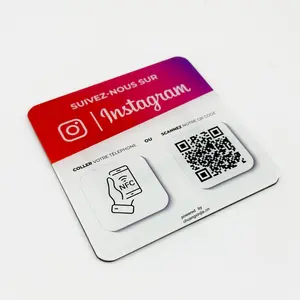 13.56mhz Nfc Google Review Sign Customized Qr Code Display Nfc Social Media Plate Acrylic Google Review Nfc Plates