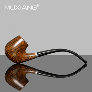 Muxiang Handmade Briarwood Pipe Bent Type For Men Traditional Tobacco Smoking Pipe - Product Image 3