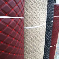Embroidery Quilted Stitching PU PVC Synthetic Leather Velvet Fabric for Car Seat