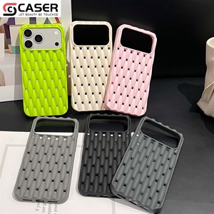 Coque de téléphone 3D tissée ajourée à dissipation thermique pour <span class=keywords><strong>iPhone</strong></span> 18 17 Pro Max 16 15 14 13, en silicone souple antichoc et respirante à grille - Product Image 6