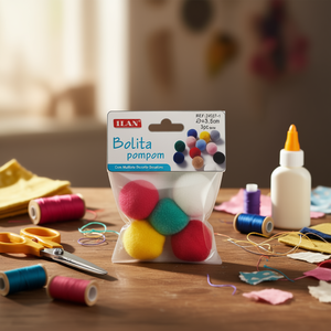 Pompon Ilan Bolita 3,5 cm Multicolore per Decorazioni Artigianali - Product Image 3