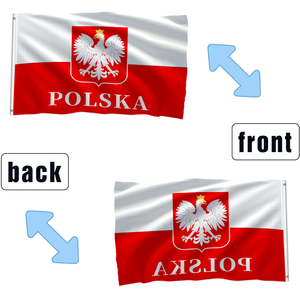Bandera de <span class=keywords><strong>Polonia</strong></span> (Polska) de 3x5 pies, <span class=keywords><strong>Escudo</strong></span> de Armas del Águila Polaca, Bandera de Poliéster de Doble Cara para Decoración Patriótica - Product Image 2