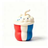 Lot de 4 jouets anti-stress mignons en forme de gobelet, en mousse PU, sensoriels et à presser
