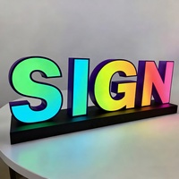 Perfil de aluminio 3D Personalizar Letra Led Rgb Letras Signo Al aire libre para tiendas Carta de canal