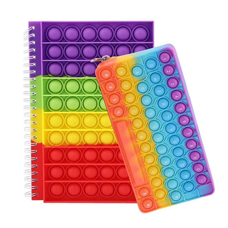 Блокнот на спирали с силиконовым нажимным пузырьком, размер под заказ