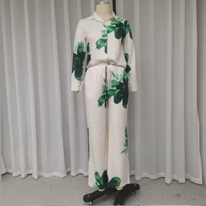 Summer Casual Women's Fashionable Print Shirt and Pants Set 2 Piece Set for Women 2024 Club <strong>Clothing</strong> - Product Image 6